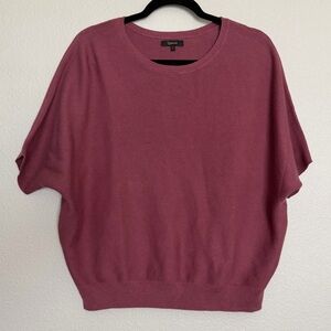 Quince Dolman Sweater Women Size Large Lightweight Berry Purple Cotton Cashmere